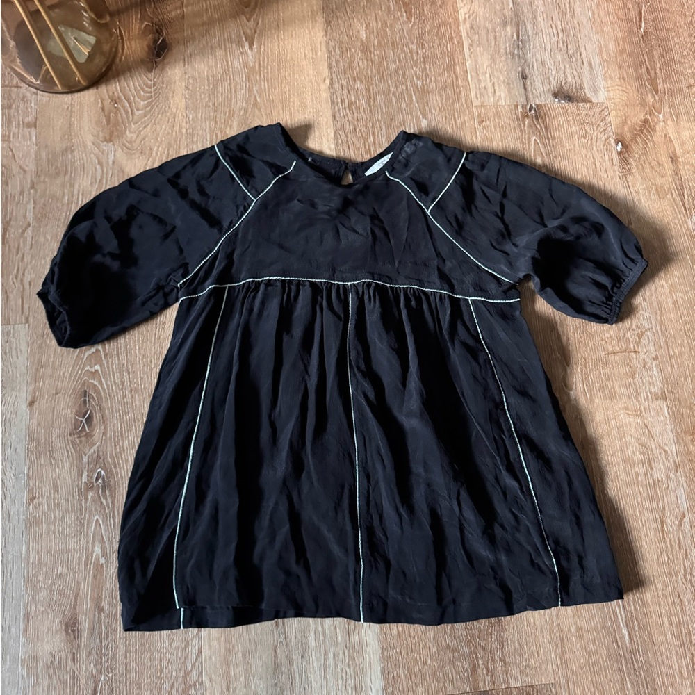 For‎ Joseph Black Peasant Silk Top Size XS